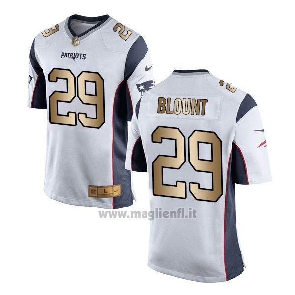 Maglia NFL Gold Game New England Patriots Blount Bianco